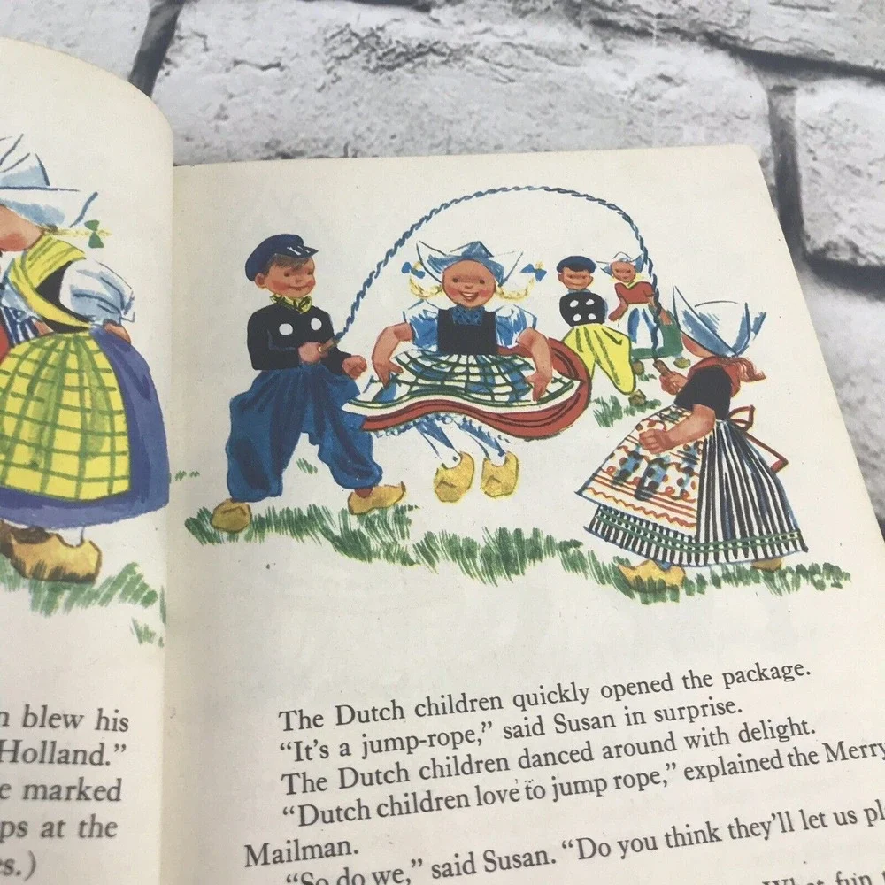 Vtg 1955 The Merry Mailman Treasure Book Child's Illustrated Reading Colorful